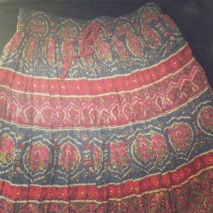 Abercrombie long multi colored boho skirt